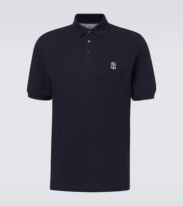 Embroidered cotton piqué polo shirt | Brunello Cucinelli