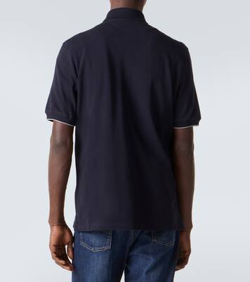 Embroidered cotton piqué polo shirt | Brunello Cucinelli