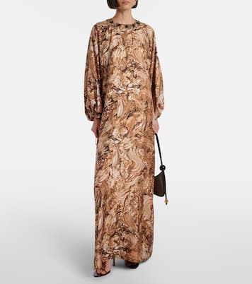Robe longue Maroso en soie à ornements | Max Mara
