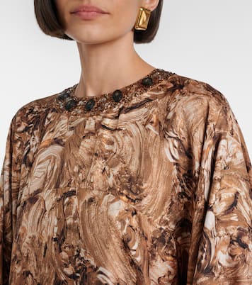 Robe longue Maroso en soie à ornements | Max Mara