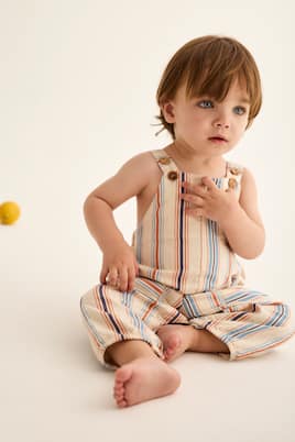 Baby Ranger striped cotton overalls | Cozmo