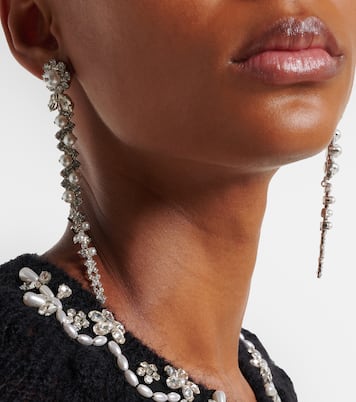 Embellished faux pearl drop earrings | Simone Rocha