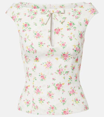 Bow-detail floral top | Shushu/Tong