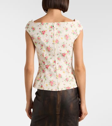 Bow-detail floral top | Shushu/Tong