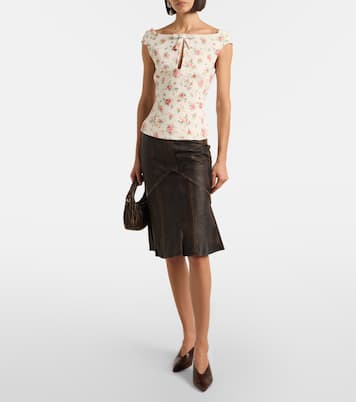 Bow-detail floral top | Shushu/Tong