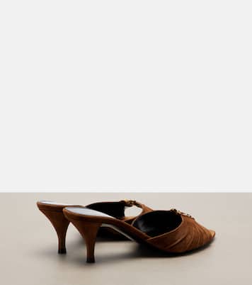 Mules Babylone Cassandre en daim | Saint Laurent