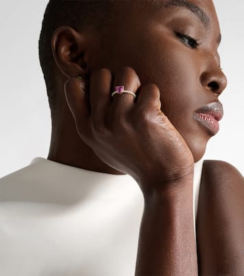 خاتم من الذهب عيار 18 قيراط مرصّع بالياقوت والألماس  | Anita Ko