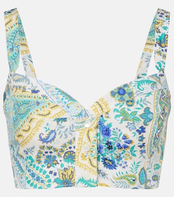 Top cropped in cotone con stampa | Etro