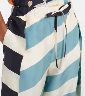 印花真丝阔腿裤 | Loewe