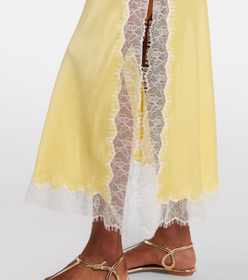 تنورة من الساتان سليب مزينة بالدانتيل Lila | Poupette St Barth