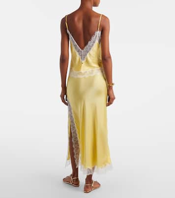 تنورة من الساتان سليب مزينة بالدانتيل Lila | Poupette St Barth