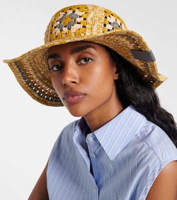 Paula's Ibiza crochet raffia bucket hat | Loewe