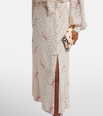 Polka-dot silk crêpe de chine midi dress | Valentino