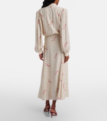 Polka-dot silk crêpe de chine midi dress | Valentino