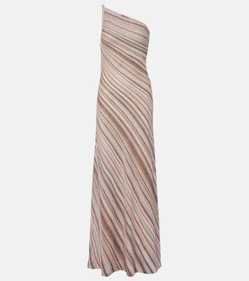 Sequined one-shoulder lamé maxi dress | Missoni