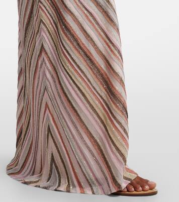 Sequined one-shoulder lamé maxi dress | Missoni