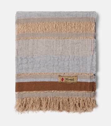 Xoroi striped jute and wool-blend throw | The House of Lyria