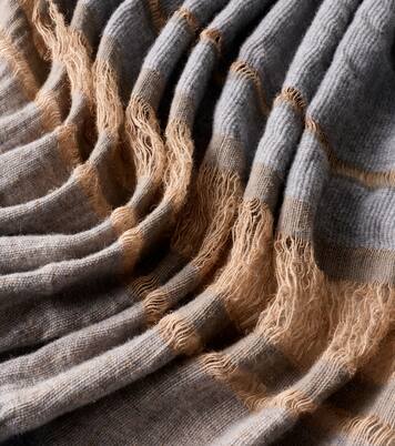 Xoroi striped jute and wool-blend throw | The House of Lyria