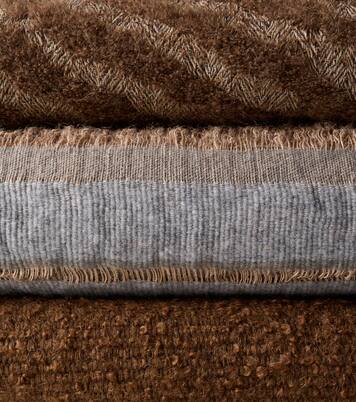 Xoroi striped jute and wool-blend throw | The House of Lyria