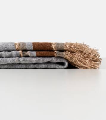 Xoroi striped jute and wool-blend throw | The House of Lyria