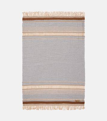 Xoroi striped jute and wool-blend throw | The House of Lyria