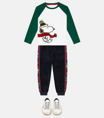 Logo velour sweatpants | Marc Jacobs Kids
