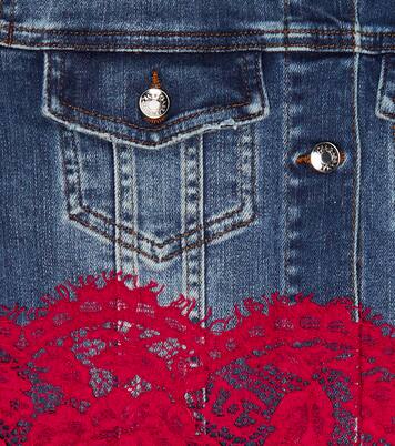 Lace-trimmed denim jacket | Dolce&Gabbana Kids