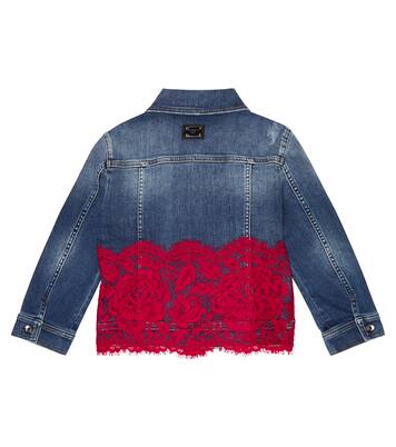 Lace-trimmed denim jacket | Dolce&Gabbana Kids