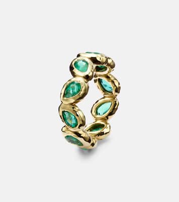 Nesting Gem 18kt gold eternity ring with emeralds | Octavia Elizabeth