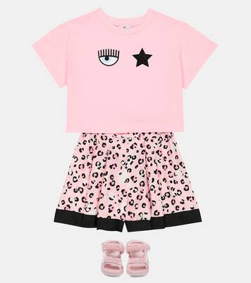 x Chiara Ferragni eye-motif jersey T-shirt | Monnalisa