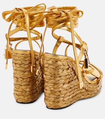 Padlock leather wedge sandals | Tom Ford