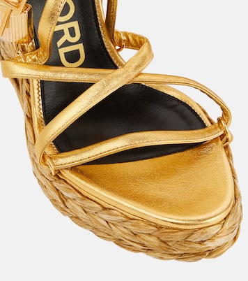 Padlock leather wedge sandals | Tom Ford