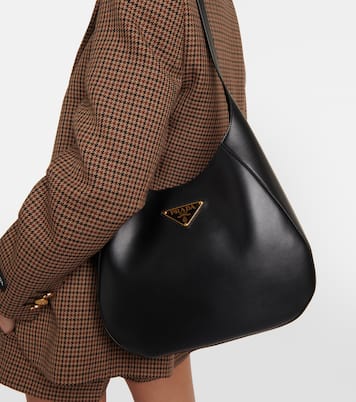 City Medium leather shoulder bag  | Prada