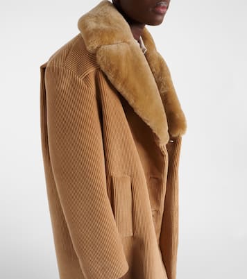 Mantel aus Cord mit Shearling | Miu Miu