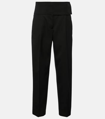 Pantalon ample en laine à taille haute  | Jil Sander
