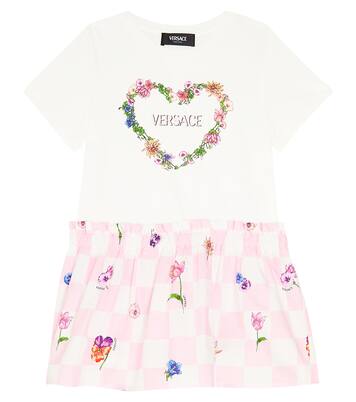 Logo cotton dress | Versace Kids