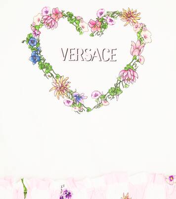 Logo cotton dress | Versace Kids