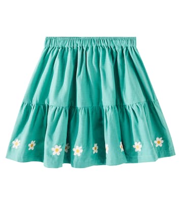 Daisies floral checked cotton skirt | Tinycottons