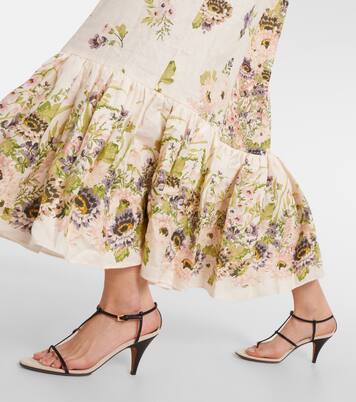 Robe longue Halliday en lin à fleurs | Zimmermann