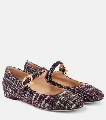 Mary Ribbon bouclé Mary Jane flats | Gianvito Rossi