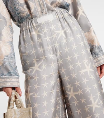 Pantalon ample Stella Marina en soie | Versace