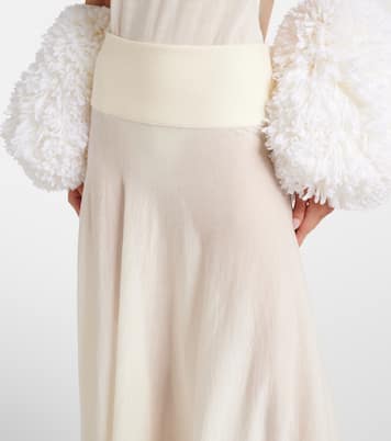 Falda larga de lana virgen de tiro bajo | Alaïa