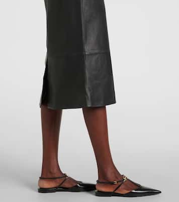 Leather midi skirt | Yves Salomon