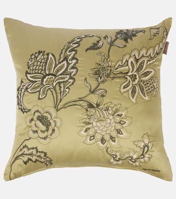Embroidered cotton satin cushion | Etro