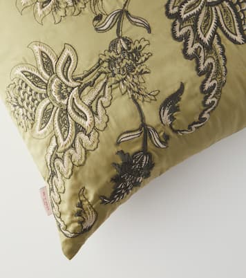 Embroidered cotton satin cushion | Etro