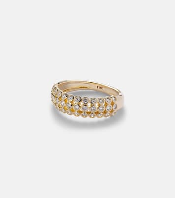 Anello Bold Lattice in oro 14kt con diamanti | Stone and Strand