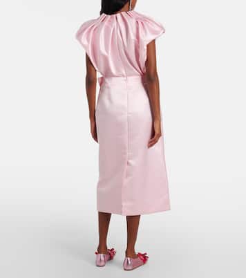 Draped satin midi skirt | Simone Rocha