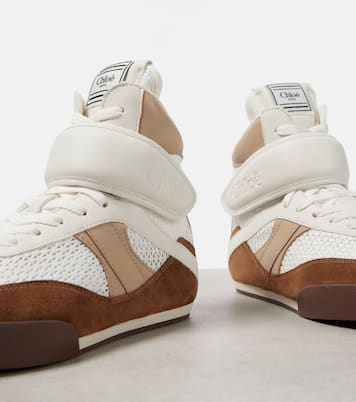 Chloé Kick leather-trimmed high-top sneakers | Chloé