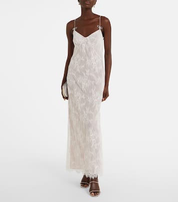 Maxikleid aus Spitze mit Kristallen | Blumarine