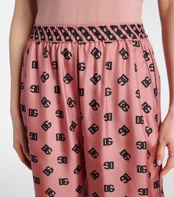 Pantalon ample DG en satin de soie | Dolce&Gabbana